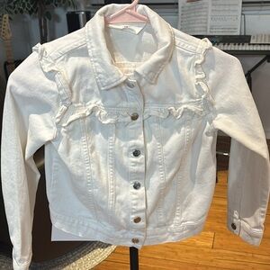 Kids White Denim Jacket